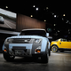 A photo of two Land Rover concept cars on display at an auto show.